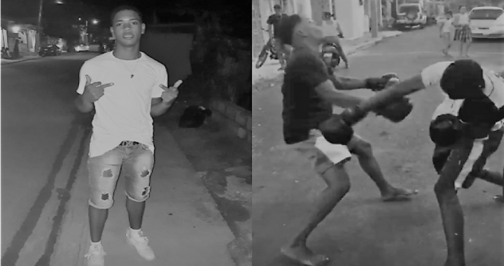 Pelea callejera boxeo entre jovenes