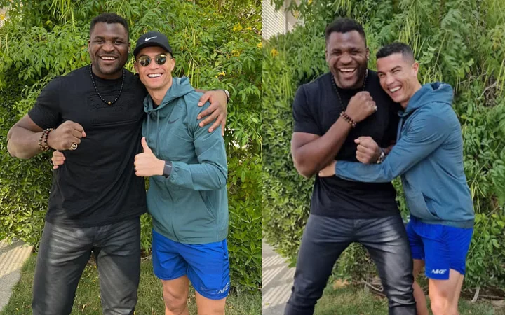 crisitiano ronaldo da consejos a francis ngannou UFC arabia saudita