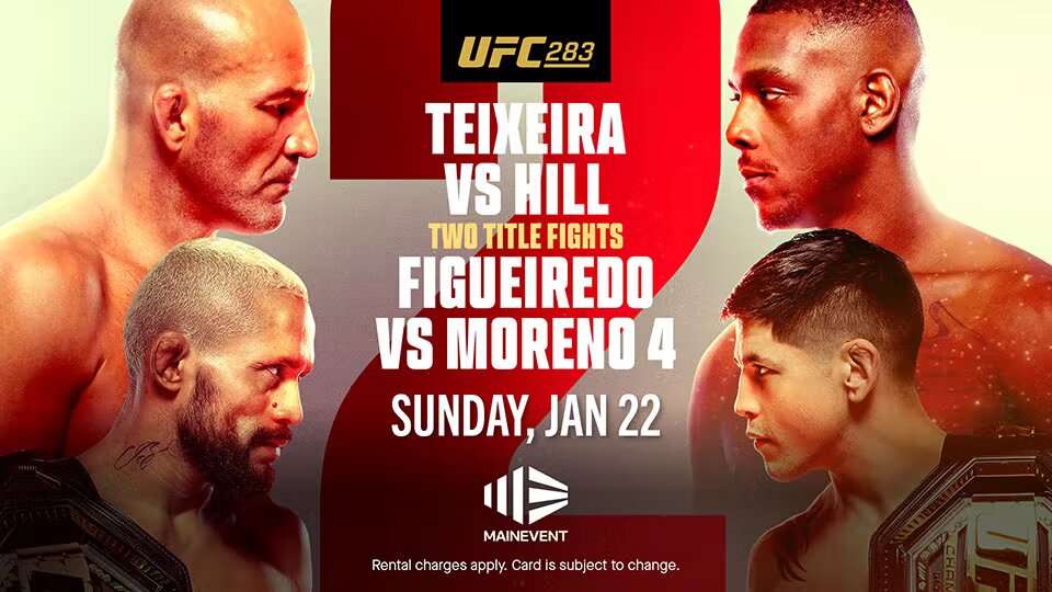 ufc 283 hill vs teixeira moreno vs figueiredo donde ver cartelera en vivo gratis