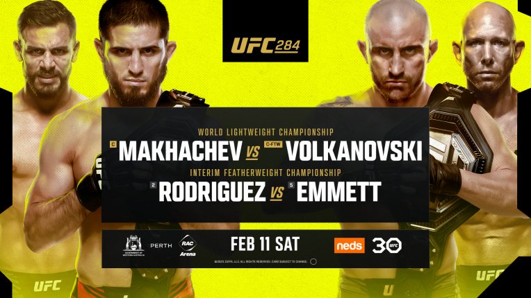 islam makhachev vs alexander volkanovski poster UFC 284