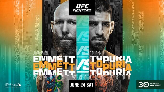 Horarios UFC Fight Night Ilia Topuria vs Josh Emett, transmisión en vivo