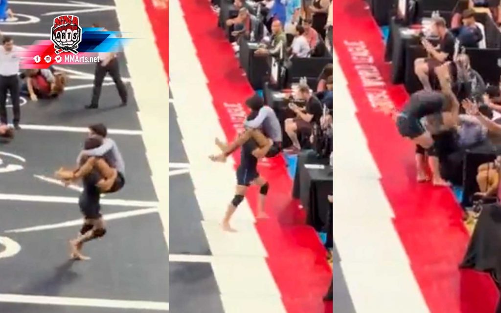 Competidor-de-Jiu-jitsu-pierde-la-cabeza-y-lanza-a-su-oponente-contra-de-una-mesa-como-en-la-WWE