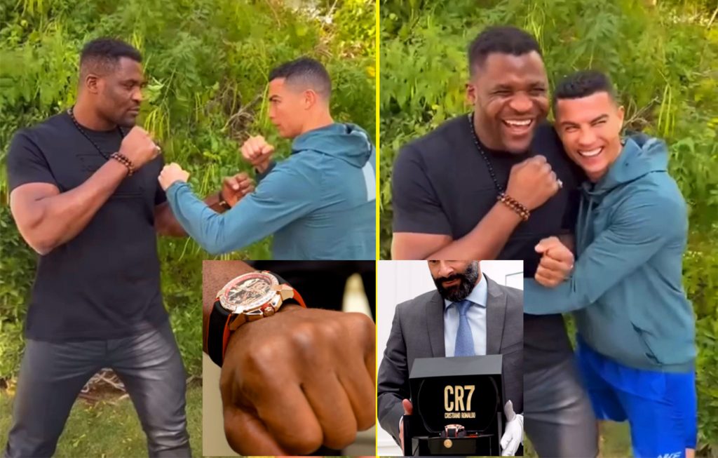 cristiano ronaldo le regala lukoso reloj a francis ngannou