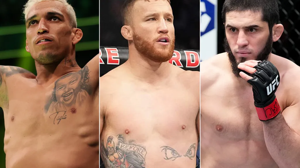 islam-makhachev-justin-gaethje-charles-oliveira-peso ligero UFC
